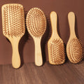 Pente de bambu natural com almofada de ar - embeleza - me.com