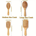 Pente de bambu natural com almofada de ar - embeleza - me.com